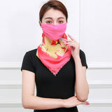 Temperament neck breathable mask new spring and summer anti-UV chiffon thin veil sunscreen multi-function large mask scarf