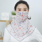 Temperament neck breathable mask new spring and summer anti-UV chiffon thin veil sunscreen multi-function large mask scarf