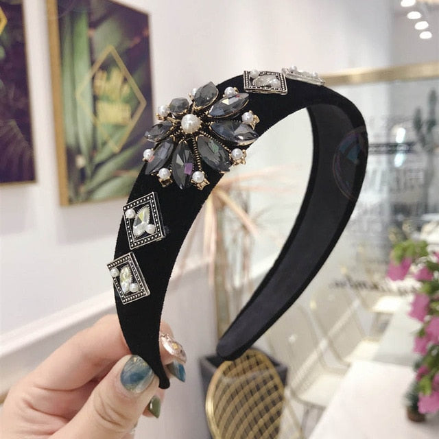 Crystal Hair Bands For Women Lady Luxury Shiny Padded Diamond Headband Hair Hoop Fashion Hair Accessories