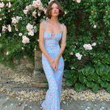 Floral Print Elegant Sleeveless Maxi Sundress