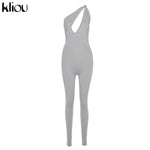 One shoulder sexy cut out jumpsuit