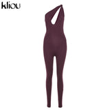 One shoulder sexy cut out jumpsuit