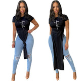 Faith Print letter Women  Maxi Tee Top