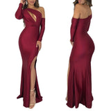 Women Sexy One Shoulder Long Sleeve dress