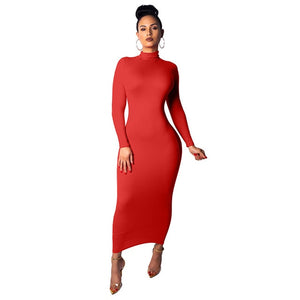 High Neck Long Sleeve Maxi Bodycon Dress Pencil Red Black Souad15 Boutiques High Neck Long Sleeve Maxi Bodycon Dress Pencil Red Black Souad15 Boutiques