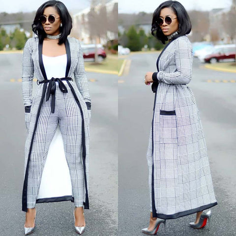 3 Pieces Set Women Crop Top&Pencil Pants&Jacket Fashion