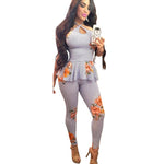 Spring Summer Women Two Piece Set Top and Pants Plus Size Outfits